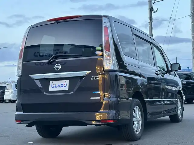 日産 セレナ ハイウェイスター 道北・旭川 2014(平26)年 8.7万km オーロラモーヴ (株)IDOMが運営する【じしゃロン旭川店】の自社ローン専用車両になります。こちらは現金またはオートローンご利用時の価格です。自社ローンご希望の方は別途その旨お申付け下さい/　/・純正ナビ(CD/DVD/BT/SD/フルセグ)/・バックカメラ/・ETC/・両側パワースライドドア/・クルーズコントロール/・電動格納ウィンカーミラー/・オートライト/・プッシュスタート/・スマートキー２個/・フォグランプ/・現車装着サマータイヤ 純正AW205/60R15/・取扱説明書