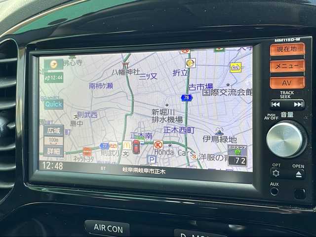 日産 ジューク 15RX Vセレクション 岐阜県 2016(平28)年 8.6万km ラディアントレッド 禁煙車/純正ナビ/Bluetooth/衝突軽減ブレーキ/レーンキープアシスト/アイドリングストップ/バックカメラ/ドライブレコーダー/ETC/純正アルミホイール/純正フロアマット/ドアバイザー/プッシュスタート/オートライト/オートエアコン/スマートキー/スペアキー