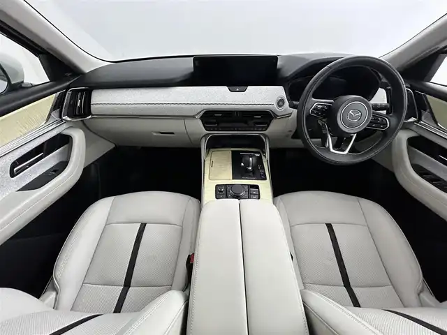 マツダ ＣＸ－６０ XD HV プレミアムモダン 道央・札幌 2023(令5)年 1.2万km ロジウムホワイトプレミアムメタリック ・４WD/・サンルーフ/・BOSEサウンド/・メーカーナビ/　BT/SD/HDMI/フルセグ/・全方位カメラ/・前後ドライブレコーダー/・i-ACTIVSENSE/・Mi-DRIVE/・ドライバーモニタリング/・レーダークルーズコントロール/・レーンキープアシスト/・オートハイビーム/・BSM/・レザーシート/・前席パワーシート/・前席エア/シートヒーター/・LEDヘッドライト/・オートライト/・プッシュスタート/・スマートキー/・純正フロアマット/・ドアバイザー