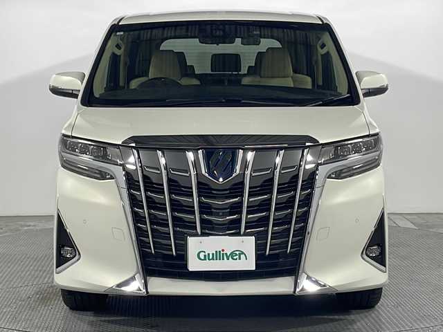 トヨタ アルファードハイブリット G 広島県 2019(令1)年 3.5万km ラグジュアリーホワイトパールクリスタルシャインガラスフレーク 白革シート/JBLプレミアムサウンド/パノラミックビューモニター/ALPINE12.8型フリップダウンモニター/純正9型ナビ（フルセグTV/Bluetooth）/3眼LEDヘッドランプ/デジタルインナーミラー/パワーバックドア/パワーシート/ポジションメモリー/シートヒーター/ベンチレーション/セーフティセンス/・プリクラッシュセーフティ/・レーントレーシングアシスト/・アダプティブハイビーム/・レーダークルーズコントロール/クリアランスソナー/ブラインドスポットモニター/ETC2.0/ドライブレコーダー/USB入力端子