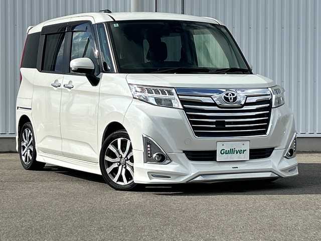 トヨタ ルーミー カスタムG－T 愛媛県 2018(平30)年 4.9万km パールホワイトⅢ 純正ナビ/Bluetooth/CD/DVD/フルセグ/SD/バックカメラ/全方位カメラ/モデリスタエアロ/両側パワースライドドア/純正15インチAW/純正フロアマット/全席シートヒーター/クルーズコントロール/ETC/スマートキー/スペアキー/プッシュスタート/オートLEDヘッドライト/レーンキープアシスト/保証書/取扱説明書