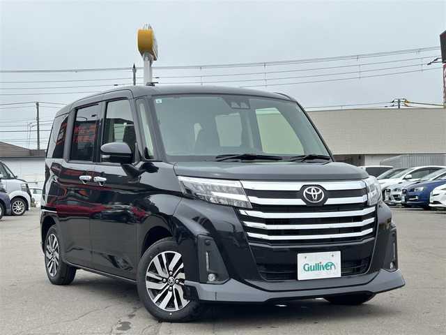 トヨタ ルーミー カスタムG 道東・釧路十勝 2024(令6)年 1万km ブラックマイカメタリック 4WD/寒冷地仕様/ETC/純正ナビ/（CD/DVD/BT）/ワンセグTV/バックカメラ/プッシュスタート/両側パワースライドドア/レーダークルーズコントロール/革巻きステアリング/前後コーナーセンサー/純正フロアマット/純正AWサマータイヤ