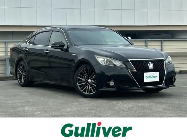 トヨタ クラウン ハイブリッド アスリートS ブラックスタイル 静岡県 2015(平27)年 5.2万km プレシャスブラックパール 純正HDDナビ/フルセグテレビ/バックカメラ/Bluetooth/ウィンカーミラー/クルーズコントロール/ドアバイザー/プッシュスタート/ビルトインETC/レザーステアリング/デジタルミラー（社外）/コーナーセンサー/純正フロアマット/カーテンエアバッグ/パワーシート