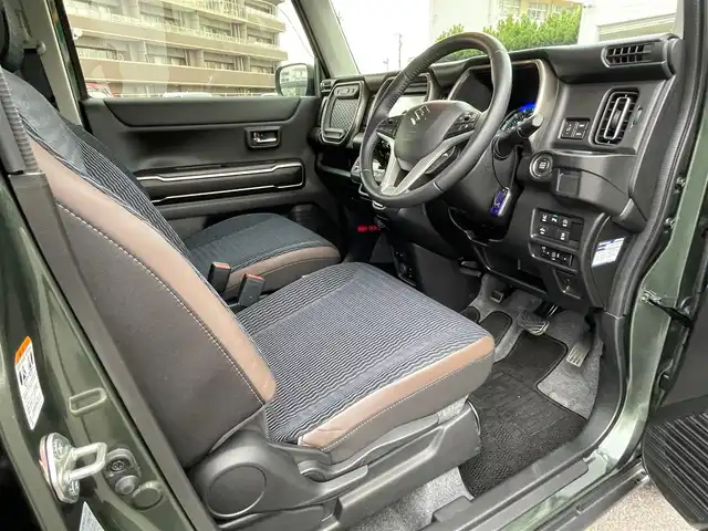 スズキ ハスラー Jスタイル Ⅱ 島根県 2023(令5)年 2.2万km クールカーキパールメタリック/ソフトベージュメタリック ワンオーナー　/純正ディスプレイオーディオ　/ＤＶＤ再生　/Ｂｌｕｅｔｏｏｔｈ接続　/バックカメラ　/ビルトインＥＴＣ　/アダプティブクルーズコントロール　/衝突軽減ブレーキ　/レーンキープアシスト　/後方コーナーセンサー　/前席シートヒーター　/スマートキー/純正LEDライト/純正１５インチアルミホイール/純正フロアマット/保証書・取扱説明書/スペアキー１本/社外アルミ＆スタッドレスタイヤ４本セット積み込み