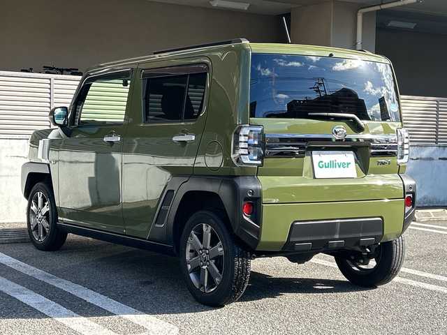 ダイハツ タフト G ターボ 大阪府 2020(令2)年 3.2万km フォレストカーキメタリック ワンオーナー/ターボ/アラウンドビューモニター/スカイフィールトップ/純正9インチメモリーナビ　（NSZW-Y70DS）/　ＡＭ/ＦＭ/CD/DVD/フルセグＴＶ/ＵＳＢ接続/Ｂｌｕｅｔｏｏｔｈ/スマートアシスト/・衝突回避支援ブレーキ/・衝突警報機能/・ブレーキ制御付ご発進抑制機能/・車線逸脱抑制機能/・車線逸脱警報機能/・先行車発進お知らせ機能/・標識認識機能/・全車速追従機能付きACC/・レーンキープコントロール/・パノラマモニター/・コーナーセンサー/ドライブレコーダー（DRN-H70N）/オートブレーキホールド/アイドリングストップ/純正アルミホイール/シートヒーター/ETC/プッシュスタート/ステアリングスイッチ/ドアバイザー/スペアキー/保証書/記録簿　R3/10 R5/4 R7/10