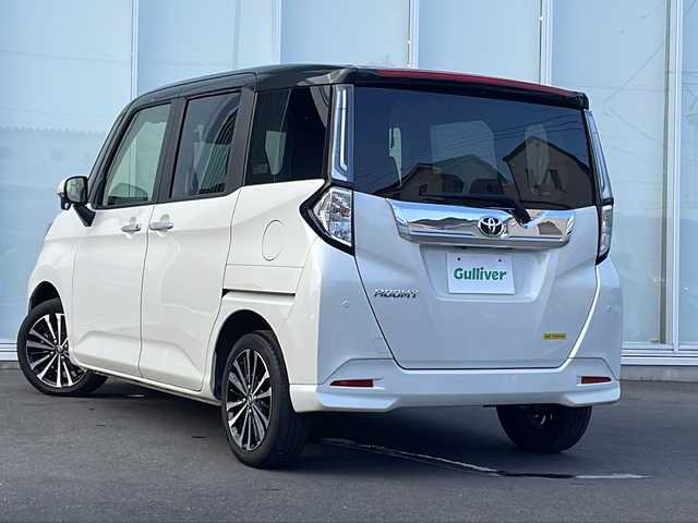 トヨタ ルーミー カスタムG－T 神奈川県 2022(令4)年 5万km ブラックマイカメタリック/パールホワイト2トーン 純正SDナビ/フルセグ/CD/DVD/Bluetooth/レーダークルーズコントロール　/両側パワースライドドア　/アラウンドビューモニタ　/LEDヘッドライト　/オートライト　/前後ドライブレコーダー　/ビルドインETC/スマートキー/プッシュスタート/純正フロアマット/純正AW　/Wエアバック