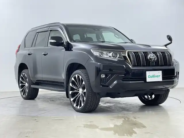 トヨタ ランドクルーザー プラド TX Lパッケージ ブラックED 道央・札幌 2021(令3)年 3.4万km アティチュードブラックマイカ ・ワンオーナー/・4WD・ディーゼルターボ/・トヨタセーフティセンス/・アクティブクルーズコントロール/・社外22インチAW（WALD）/・ワイパーデアイサー/・社外9インチメモリナビ/・DVD・CD・BT・USB/・フルセグＴＶ/・前後ドライブレコーダー/・黒レザーシート/・前席パワーシート/・前席シートヒーター＆エアシート/・オートハイビーム/・ヘッドライトウォッシャー/・スマートキー/・純正エンジンスターター/・センターデフロック