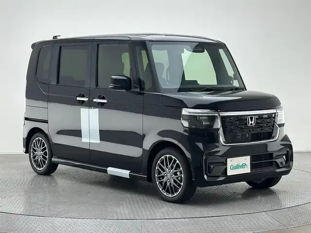 ホンダ Ｎ ＢＯＸ カスタム ターボ 兵庫県 2025(令7)年 0.1千km クリスタルブラックパール ・届出済未使用車/・純正メモリナビ/・バックカメラ/・両側パワースライドドア/・フルセグTV/・LEDヘッドライト/・ヘッドライトレベライザー/・衝突軽減ブレーキ/・レーンキープアシスト/・追従クルーズコントロール/・シートヒーターD/N/・スペアキー1本/・パドルシフト/・純正15インチアルミホイール