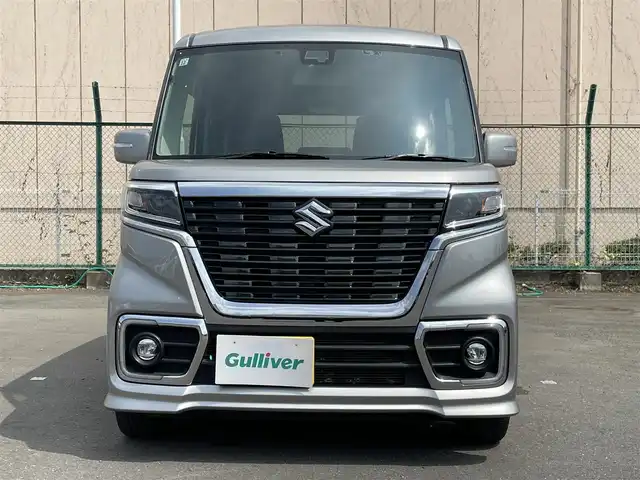 スズキ スペーシア カスタム HYBRID XS ターボ 東京都 2017(平29)年 5.5万km スチールシルバーM 8インチナビ/バックカメラ/フルセグTV/デュアルセンサーブレーキサポート/両側パワースライドドア/衝突軽減システム/ハーフレザーシート/レーンキープアシスト/コーナーセンサー（後ろのみ）/運転席のみシートヒーター/プッシュスタート/ETC/純正アルミホイール/フォグランプ/ウインカーミラー/純正ドアバイザー