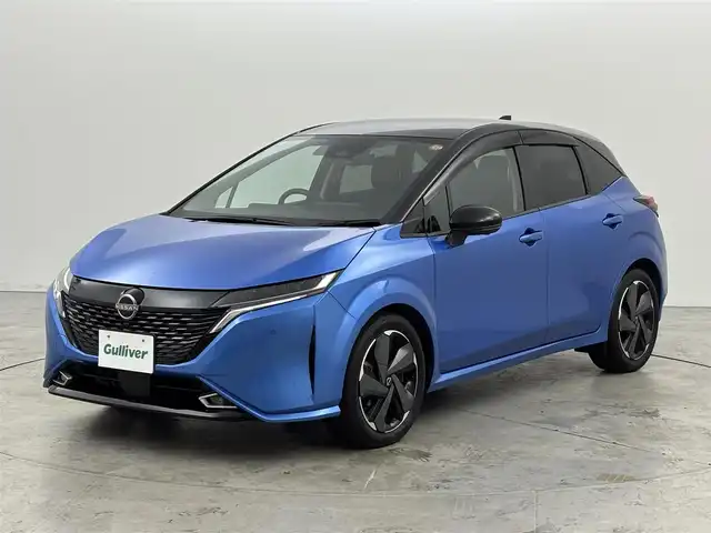 日産 オーラ G 福岡県 2024(令6)年 0.6万km ビビットブルー / スーパーブラック 2トーン ワンオーナー　/純正ナビ／フルセグTV/全方位カメラ　/ＢＯＳＥプレミアムサウンド　/ワイヤレス充電　/ビルトインＥＴＣ２．０　/デジタルインナーミラー　/前後ドライブレコーダー　/プロパイロット　/コーナーセンサー　/エマージェンシーブレーキ　/レーンキープ　/ＬＥＤヘッドライト