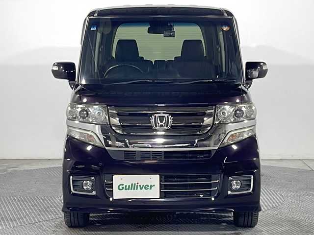 ホンダ Ｎ ＢＯＸ カスタム G ターボ Lパッケージ 広島県 2016(平28)年 6万km プレミアムベルベットパープル・パール 社外ナビ　/両側パワースライドドア　/バックカメラ　/オートライト　/クルーズコントロール　/ＨＩＤヘッドライト　/純正１５インチアルミホイール(165/55/R15)/ハーフレザーシート　/ＥＴＣ　/ドラレコ　/スマートキー　/フォグランプ/エアバック（運転席/助手席）