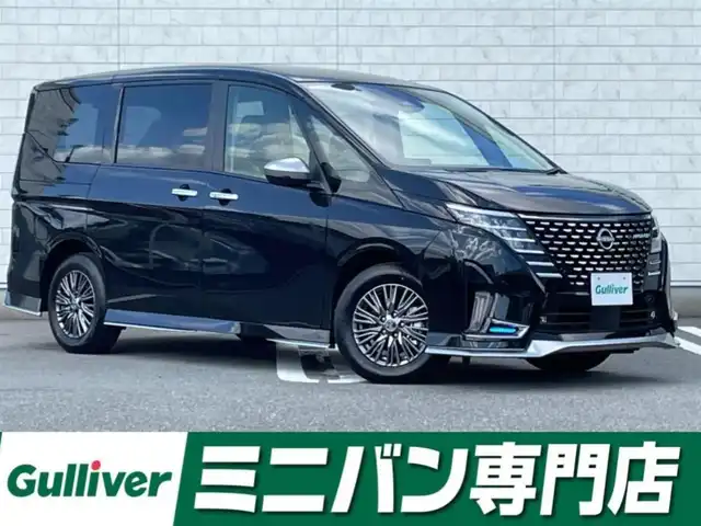 日産 セレナ e－パワー オーテック 福岡県 2025(令7)年 0.1万km ダイヤモンドブラック 純正12.3型SDナビ(フルセグTV/HDMI/BT)アラウンドビューモニタープロパイロットエマージェンシーブレーキBSM両側パワスラ前後ドラレコETC2.0デジタルインナーミラーUSBポート、タイプC置くだけ充電シートヒーターレーダーシート純正16インチアルミホイールプッシュスタートスマートキー
