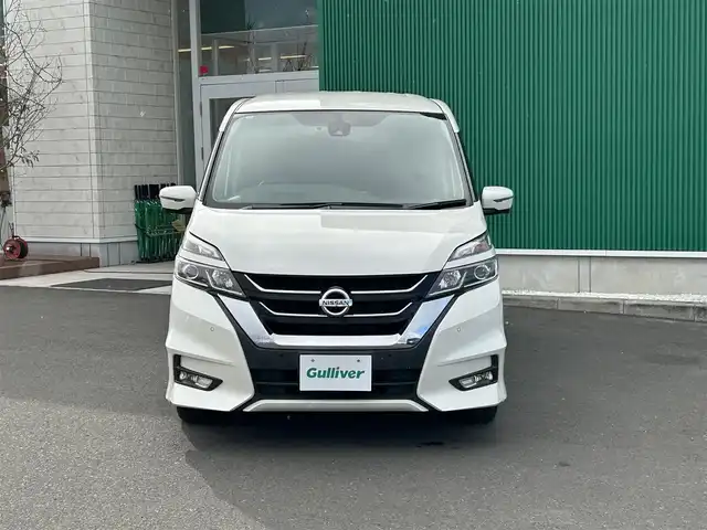 日産 セレナ ハイウェイスターVセレクションⅡ 宮城県 2018(平30)年 7.9万km ブリリアントホワイトパール セーフティパックA/・SRSエアバッグ（サイド/カーテン）/・インテリジェントアラウンドビューモニター/・踏み間違い衝突防止アシスト/・インテリジェントパーキングアシスト/・標識検知機能/・フロント＆バックソナー/・ヒーター付ドアミラー/＝＝＝/インテリジェントエマージェンシーブレーキ/車線逸脱警報/純正フリップダウンモニター/純正9インチナビ（MM518D-L）/・CD/DVD/・Bluetooth/・フルセグTV/ビルトインETC/ドライブレコーダー一体型デジタルミラー/ハンズフリー両側電動スライドドア/革巻きステアリング/LEDヘッドランプ/フォグランプ/オートライト/スマートキー＆プッシュスタート/電動格納ミラー/純正16インチAW/純正フロアマット/純正ドアバイザー/W/サイド/カーテンエアバッグ