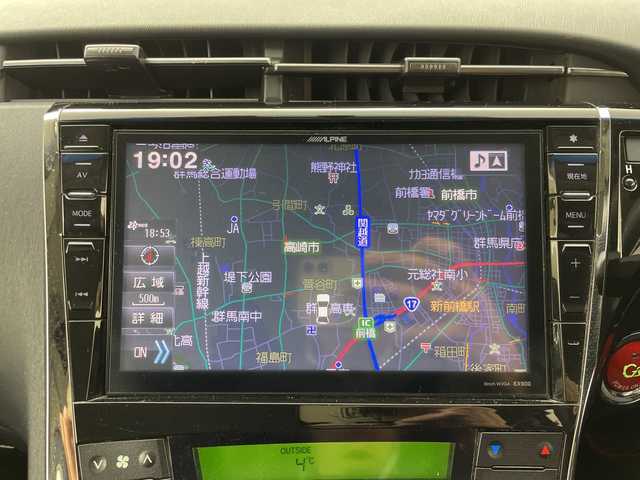 トヨタ プリウス S ツーリングセレ G’s 群馬県 2014(平26)年 7.2万km ブラック アルパイン９型ナビ　バックカメラ　フルセグTV　前後ドラレコ　ＥＴＣ　ＬＥＤヘッドライト　オートライト　純正Ｇ‘ｓアルミホイール　スマートキー　衝突被害軽減ブレーキ　クリアランスソナー　禁煙車