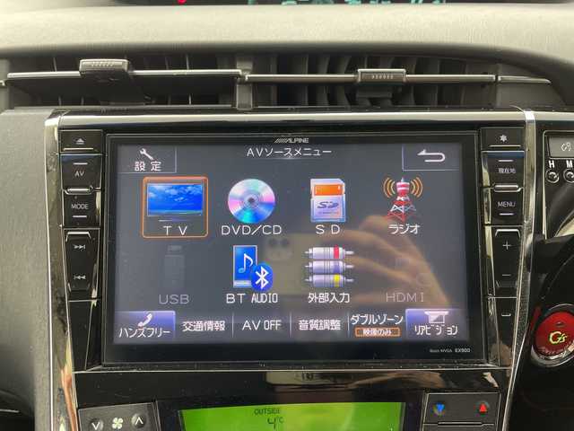 トヨタ プリウス S ツーリングセレ G’s 群馬県 2014(平26)年 7.2万km ブラック アルパイン９型ナビ　バックカメラ　フルセグTV　前後ドラレコ　ＥＴＣ　ＬＥＤヘッドライト　オートライト　純正Ｇ‘ｓアルミホイール　スマートキー　衝突被害軽減ブレーキ　クリアランスソナー　禁煙車