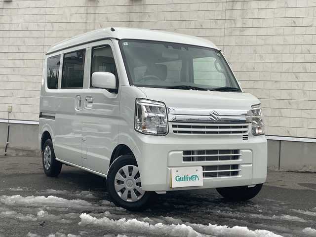 スズキ エブリイ JOINターボ 山形県 2024(令6)年 0.9万km パールホワイト 4WD/ターボエンジン/禁煙車/純正ディスプレイオーディオ/appleCarplay/AndroidAuto/FM/AM/Bluetooth接続/両側パワースライドドア/衝突軽減ブレーキ/後方コーナーセンサー/バックカメラ/アイドリングストップ/オートライト/LEDヘッドライト/横滑り防止装置/純正ドアバイザー/パワステ/パワーウィンドウ