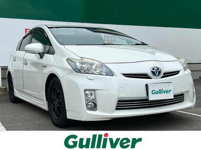 トヨタ プリウス S ツーリングセレクション 福島県 2011(平23)年 7.6万km ホワイトパールクリスタルシャイン 純正ＨＤＤナビ＆フルセグＴＶ/（ＤＶＤ＆ＢＴ＆ＭＳＶ＆ＳＤ）/バックカメラ/ＥＴＣ/社外１５inアルミホイール/レザー調シートカバー/ＢＬＩＴＺスロットルコントローラー/ＴＥＩＮサスペンションコントローラー/車高調/オートライト/ＬＥＤライト/フォグランプ/ウィンカーミラー/電動格納ミラー/スマートキー/プッシュスタート/Ｗ＋サイドエアバッグ/横滑り防止装置/ＡＢＳ/ドアバイザー/フロアマット
