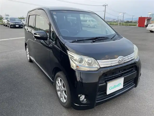 ダイハツ ムーヴ カスタム X LTD 佐賀県 2012(平24)年 9.3万km ブラックマイカメタリック 純正SDナビ/・ワンセグTV/AM/FM/CD/AUX/バックカメラ/ETC/ＩＳＯＦＩＸ対応/革巻きステアリング/純正14インチアルミホイール/純正キセノンヘッドライト/純正フォグライト/純正ドアバイザ―/純正フロアマット