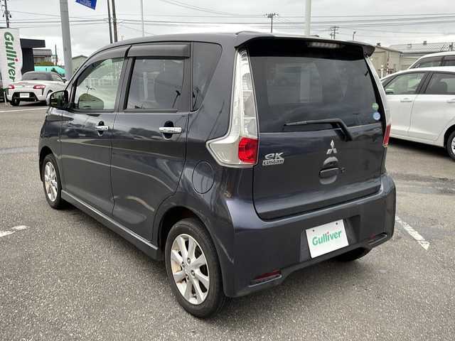 三菱 ｅＫカスタム G 新潟県 2013(平25)年 6万km パープリッシュネイビーパール 純正ナビ/バックカメラ/スペアキー/純正アルミホイール/冬用タイヤ積載/ドアバイザー/電格ミラー