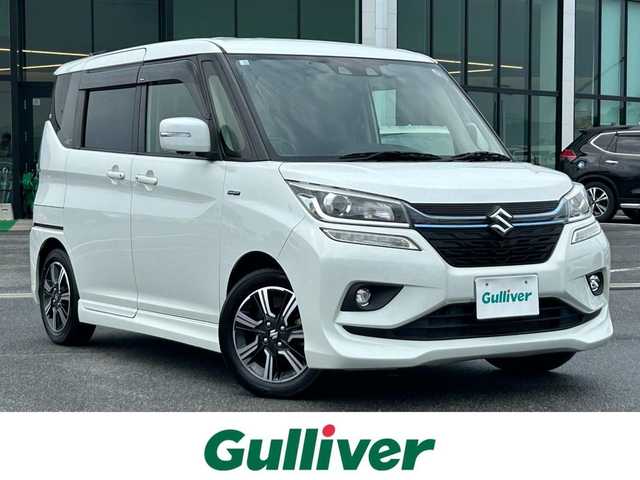 スズキ ソリオ バンディット HV SV 奈良県 2018(平30)年 4.2万km ピュアホワイトP 純正ナビ　/フルセグ　/DVD　/Bluetooth　/全方位カメラ　/USB入力端子　/ドライブレコーダー　/追従型クルーズコントロール/パドルシフト/両側パワースライドドア/ウォークスルー　/前席シートヒーター　/純正フロアマット　/純正アルミホイール/オートLEDライト/衝突被害軽減ブレーキ　/車線逸脱警報/横滑り防止装置/W+サイド+カーテンエアバッグ/スペアキー1本