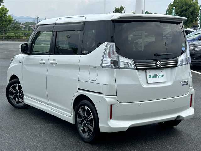 スズキ ソリオ バンディット HV SV 奈良県 2018(平30)年 4.2万km ピュアホワイトP 純正ナビ　/フルセグ　/DVD　/Bluetooth　/全方位カメラ　/USB入力端子　/ドライブレコーダー　/追従型クルーズコントロール/パドルシフト/両側パワースライドドア/ウォークスルー　/前席シートヒーター　/純正フロアマット　/純正アルミホイール/オートLEDライト/衝突被害軽減ブレーキ　/車線逸脱警報/横滑り防止装置/W+サイド+カーテンエアバッグ/スペアキー1本