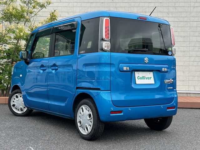 スズキ スペーシア HYBRID X 茨城県 2018(平30)年 3.2万km ブリスクブルーM スズキセーフティ サポート/（デュアルセンサーブレーキサポート/後退時ブレーキサポート）/社外ナビ/（BT/CD/FM/iPod)/ETC/運転席シートヒーター/前後ドラレコ/バックカメラ/両側パワースライドドア/レーンキープアシスト/横滑り防止装置/コーナーセンサー後ろ/エアバッグW/アイドリングストップ/フルセグTV/オートマチックハイビーム