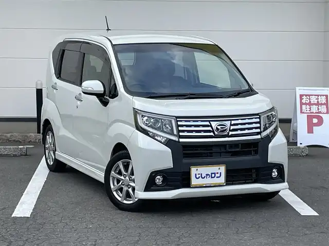 ダイハツ ムーヴ カスタム X SA 青森県 2015(平27)年 10.2万km パールホワイトⅢ (株)IDOMが運営する【じしゃロン青森店】の自社ローン専用車両になりますこちらは現金、またはオートローンご利用時の価格です。自社ローンご希望の方は別途その旨お申付け下さい。/４WD/社外ナビ/（CD/DVD/Bluetooth）/バックカメラ/ETC/横滑り防止システム/スマートアシスト（衝突軽減）/オートLEDヘッドライト/アイドリングストップ/スマートキー/保証書/取扱説明書/スペアキー