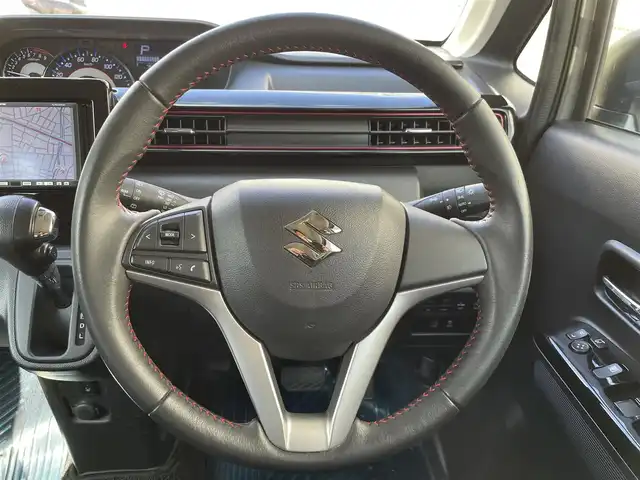 スズキ ワゴンＲ スティングレー HYBRID X 福岡県 2018(平30)年 1.8万km スチールシルバーM 社外ナビ/（AM/FM/CD/DVD/iPod/AUX/ミュージックサーバー/ワンセグTV）/アイドリングストップ/衝突軽減ブレーキ/横滑り防止/レーンキープ/ハンズフリー/シートヒーター（運転席）/ドライブレコーダー前（SD無し）/純正フロアマット/純正アルミホイール/オートライト/フォグランプ/電格ミラー/保証書/取扱説明書/スペアキー×１/プッシュスタート