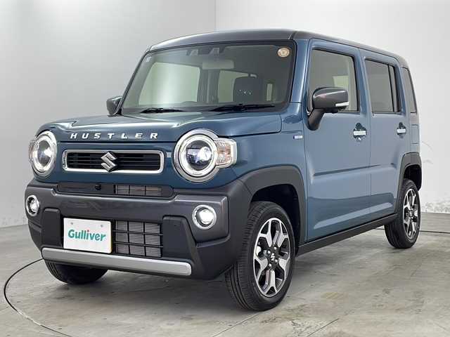 スズキ ハスラー HYBRID X 兵庫県 2025(令7)年 0.1千km デニムブルー ガンメタリック 2トーン ・登録済未使用車/・純正９インチ全方位モニター付きナビゲーション/TV/DVD/CD/スマートフォン連携/Bluetooth/・全方位モニター/・デュアルカメラブレーキサポート/・誤発進抑制機能後退時ブレーキサポート/・後方誤発進抑制機能/・リヤパーキングセンサー/・車線逸脱警報機能/・車線逸脱抑制機能/・ふらつき警報機能/・先行車発進お知らせ機能/・アダプティブクルーズコントロール/・標識認識機能/・ハイビームアシスト/・LEDヘッドライト/・オートライト/・前席シートヒーター/・純正15インチアルミホイール/・プッシュスタート/・スマートキー/・アイドリングストップ