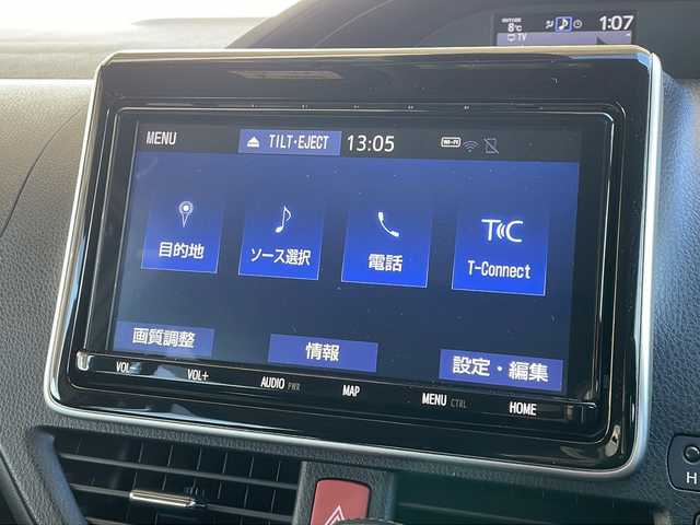 トヨタ エスクァイア Xi 長野県 2018(平30)年 5.8万km スパークリングブラックパールクリスタルシャイン ４ＷＤ/トヨタセーフティセンス/純正9型メモリナビフルセグＴＶ/バックカメラ/ETC/ドライブレコーダー/左側パワースライドドア/純正エンジンスターター/社外17インチアルミ/プッシュスタート/スマートキー/スペアキー