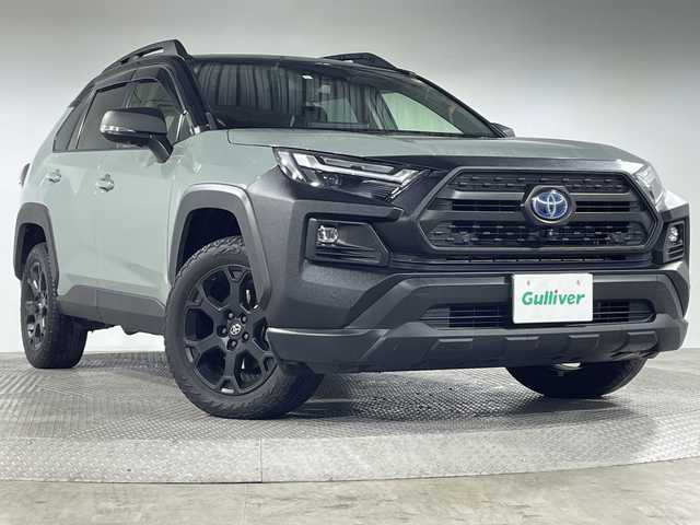 トヨタ ＲＡＶ４ HV アドベンチャー オフロードPKGⅡ 神奈川県 2023(令5)年 4.3万km 緑 トヨタセーフティセンス/純正10.5型ディスプレイオーディオ/・BT/フルセグTV/USB/MiraCast/パノラミックビューモニター/デジタルインナーミラー/ビルトインETC2.0/TRAILモード/レザーシート/パワーシート(D)/メモリシート(D)/シートヒーター(D/N)/ベンチレーション(D/N)/AC100V/パワーバックドア/革巻きステアリング/ステアリングスイッチ/ステアリングヒーター/Autoライト/前後ソナー/LEDヘッドライト/フォグランプ/SOSコール/スマートキー/スペアキー/プッシュスタートボタン/ルーフレール/純正フロアマット/純セドアバイザー/純正18インチアルミホイール
