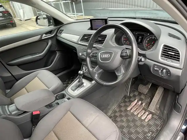 アウディ Ｑ３ 2．0 TFSI クワトロ 170PS 青森県 2014(平26)年 2.9万km 紺 /4WD/ターボ/純正HDDナビ/　(フルセグTV/DVD/Bt)/純正バックカメラ/社外前後ドラレコ/横滑り防止機能/アイドリングストップ/プッシュスタートシステム/前後バンパーソナー/前後フォグランプ/オートライトHID/シルバールーフレール/ヘットライトウオッシャー/ミラーヒーター/革巻きステア/ノブ/電格調整ミラー/ビルトインETC/W/サイドエアバッグ/ABS/スマートキー