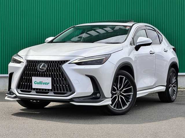 レクサス ＮＸ 250 バージョンL 神奈川県 2023(令5)年 1.1万km ソニッククォーツ 14インチディスプレイオーディオプラス/　・全方位カメラ/　・フルセグTV/BT/AppleCarPlay/AndroidAuto/OP/　・純正エアロ/　・ムーンルーフ/Lexus Safety System ＋/　・レーンディパーチャーアラート/　・レーントレーシングアシスト/　・レーダークルーズコントロール/　・ロードサインアシスト/　・発進遅れ告知機能/　・ドライバー異常時対応システム/　・プロアクティブドライビングアシスト/本革シート/　・前席シートベンチレーション＋シートヒーター/　・後席シートヒーター/ビルトインETC2.0/前後ドライブレコーダー/AC100V/100W/ハンズフリーパワーバックドア/スマートキー×3