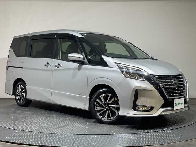 日産 セレナ ハイウェイスター V 愛媛県 2021(令3)年 3.7万km ブリリアントシルバー 純正10インチナビ/Bluetooth/フルセグ/USB/バックカメラ/プロパイロット/フリップダウンモニター/両側電動スライドドア/衝突被害軽減ブレーキ/レーンキープアシスト/前後コーナーセンサー/ブラインドスポットモニター/LEDヘッドライト/オートライト/ウォークスルー/プッシュスタート/電動格納ミラー/保証書