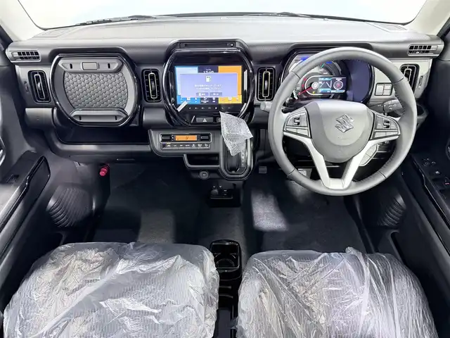 スズキ ハスラー HYBRID X 大阪府 2025(令7)年 0.1千km オフブルーメタリック/ソフトベージュメタリック 登録済未使用車　純正大型ナビ　全方位カメラ　バックカメラ　フルセグテレビ　CD/DVD再生　Bluetooth接続　シートヒーター　レーダークルーズコントロール　衝突被害軽減システム　クリアランスソナー　レーンキープアシスト　ＬＥＤヘッドライト　スマートキー　純正アルミホイール　プッシュスタート　スズキセーフティサポート