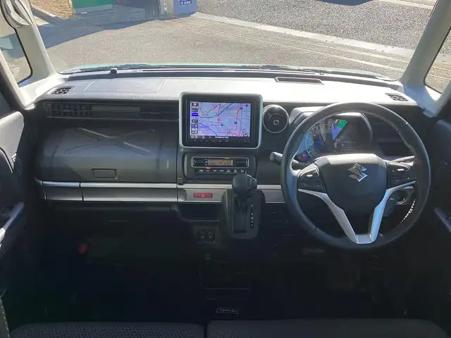 スズキ スペーシア ギア HYBRID XZ 奈良県 2022(令4)年 4.5万km オフブルーメタリック/ガンメタリック2トーンルーフ 純正８インチメモリーナビ(フルセグ・DVD・BT)/クルーズコントロール/プッシュスタート/ビルトインETC/スマートキー２個/シートヒーター/両側パワースライドドア/純正１４インチアルミ
