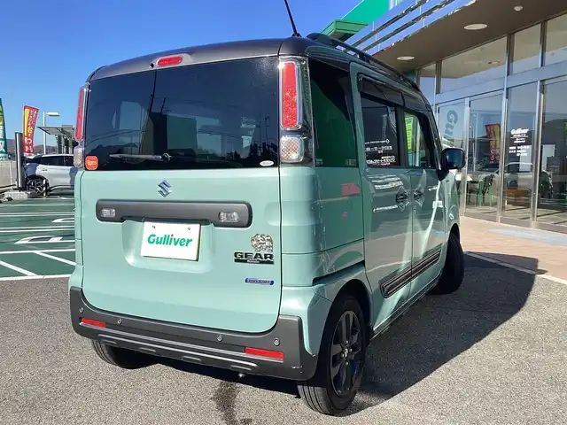 スズキ スペーシア ギア HYBRID XZ 奈良県 2022(令4)年 4.5万km オフブルーメタリック/ガンメタリック2トーンルーフ 純正８インチメモリーナビ(フルセグ・DVD・BT)/クルーズコントロール/プッシュスタート/ビルトインETC/スマートキー２個/シートヒーター/両側パワースライドドア/純正１４インチアルミ