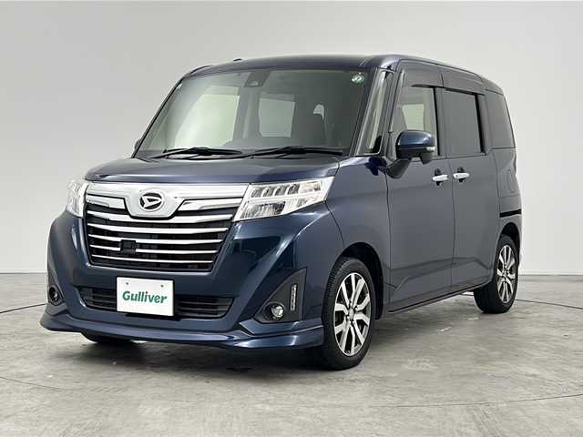 ダイハツ トール カスタムG ターボ SAⅡ 三重県 2017(平29)年 6.7万km レーザーブルークリスタルシャイン 禁煙車　/純正ナビ　/CD/DVD/BT/フルセグＴＶ　/両側パワースライドドア　/バックカメラ　/ＥＴＣ　/ステアリングリモコン　/クルーズコントロール　/アイドリングストップ　/プッシュスタート　/フォグライト　/ＬＥＤライト/スマートキー/スペアキー有り
