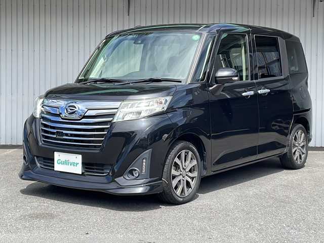 ダイハツ トール カスタムG ターボ SAⅡ 長野県 2017(平29)年 4.3万km ブラックマイカメタリック ターボ/純正９インチナビフルセグTV/全周囲カメラ/ETC/両側パワースライドドア/アルパインフリップダウンモニター/コーナーセンサー /クルーズコントロール/純正１５インチアルミ/保証書・取説/スペアキー