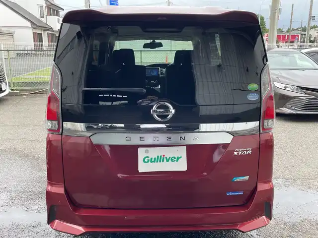 日産 セレナ ハイウェイスター Vセレクション 神奈川県 2018(平30)年 4.4万km マルーンレッド ワンオーナー/プッシュスタート/スペアキー1本/ビルトインETC/自動駐車システム/全方位カメラ/録画機能付きデジタルインナーミラー/クルーズコントロール/プリクラッシュ/車線逸脱防止装置/本革ステアリング/オートライト/LEDライト/フォグランプ/両側パワースライドドア/ハンズフリースライドドア/アイドリングストップ/横滑り防止装置