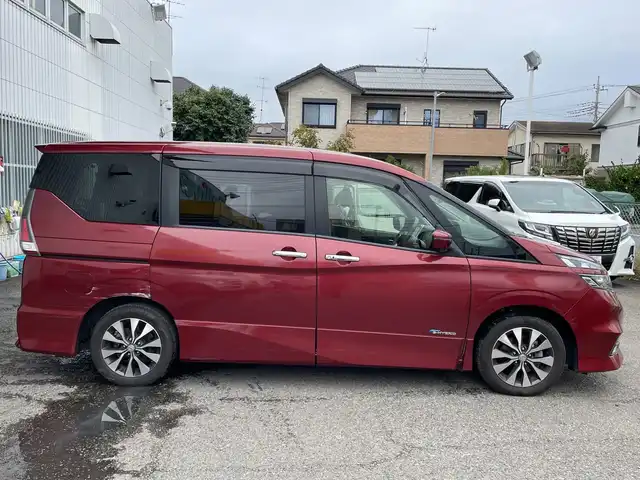 日産 セレナ ハイウェイスター Vセレクション 神奈川県 2018(平30)年 4.4万km マルーンレッド ワンオーナー/プッシュスタート/スペアキー1本/ビルトインETC/自動駐車システム/全方位カメラ/録画機能付きデジタルインナーミラー/クルーズコントロール/プリクラッシュ/車線逸脱防止装置/本革ステアリング/オートライト/LEDライト/フォグランプ/両側パワースライドドア/ハンズフリースライドドア/アイドリングストップ/横滑り防止装置