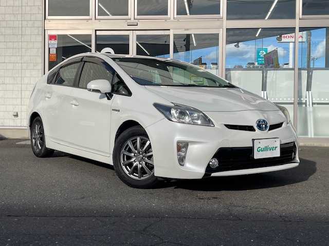 トヨタ プリウス G 青森県 2013(平25)年 8.3万km ホワイトパールクリスタルシャイン ワンオーナー/純正ナビ（フルセグ）/ＥＴＣ/ハーフレザーシート/クルーズコントロール/スペアキー/スタッドレスタイヤ積込