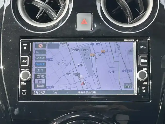 日産 ノート e－パワー X 福島県 2017(平29)年 1.8万km オリーブグリーン 純正ナビ/（CD/DVD/SD/AM/FM）/フルセグTV/デジタルインナーミラー/アラウンドビューモニター(ミラー)/LEDオートライト/コーナーセンサー/衝突被害軽減ブレーキ/車線逸脱防止/前後ドライブレコーダー/プッシュスタート/ETC/ドアバイザー/純正フロアマット