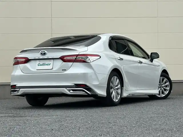 トヨタ カムリ G 茨城県 2019(令1)年 4.5万km プラチナホワイトパールマイカ モデリスタフルエアロ/メーカーOPナビ/　(AM/FM/BT)/JBLサウンド/フルセグ/バックカメラ/レーダークルーズコントロール/純正ドライブレコーダー/ビルドインETC2.0/サンルーフ/パワーシート/パワーバックドア/純正フロアマット/純正ドアバイザー/プッシュスタート/LEDヘッドライト/純正アルミホイール