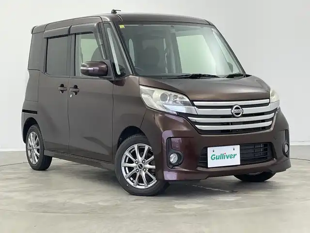 日産 デイズ ルークス ハイウェイスターX 新潟県 2014(平26)年 9.3万km モカブラウンP 純正ディーラーOPナビ/片側パワースライドドア/プッシュスタート/HIDヘッドライト/フルセグTV/ベンチシート/社外14インチAW