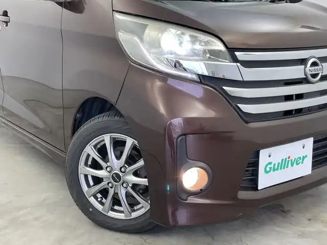 日産 デイズ ルークス ハイウェイスターX 新潟県 2014(平26)年 9.3万km モカブラウンP 純正ディーラーOPナビ/片側パワースライドドア/プッシュスタート/HIDヘッドライト/フルセグTV/ベンチシート/社外14インチAW