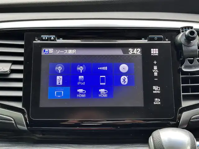 ホンダ オデッセイ ハイブリッド 宮城県 2017(平29)年 9.3万km ホワイトオーキッドパール ワンオーナー /純正ナビ /・フルセグTV/・Bluetooth/・CD/DVD/・HDMI/純正フリップダウンモニター　/360度カメラ　/コンフォートビューパッケージ　/両側電動スライドドア　/パワーシート　/純正エンジンスターター　/ビルドインETC　/純正ドライブレコーダー/車内純正アルミホイールサマータイヤ付き