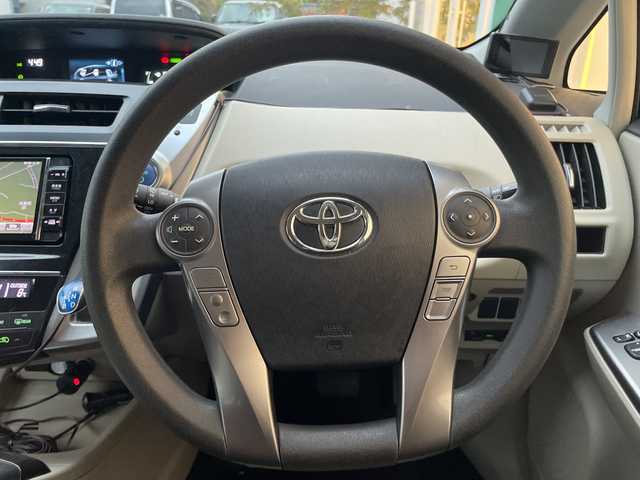 トヨタ プリウス α S 福岡県 2015(平27)年 7万km ホワイトパールクリスタルシャイン 社外ECLIPSE７インチナビ/　（AM/FM/CD/DVD/SD/SDREC/BT/フルセグ/バック）/ミラー一体型ドライブレコーダー（前後）/ワンオーナー/コーナーセンサー（前）/ETC/純正ドアバイザー/電格ミラー/ステアリングリモコン/フォグランプ/プッシュスタート/純正マット/オートライト