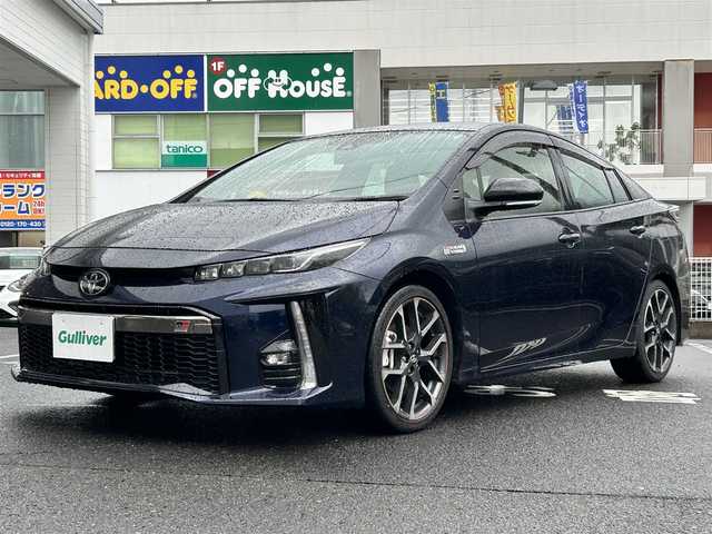 トヨタ プリウス ＰＨＶ S GRスポーツ 長崎県 2019(令1)年 9.8万km ダークブルーマイカ 純正SDナビ(FM/AM/BT/フルセグ/CD/DVD)/プッシュスタート/スマートキー/スペアキー1本/パワーウィンドウALL AUTO/EV/HVモード切替/ドライブモードセレクト/バックカメラ/前後ドラレコ/ビルトインETC/GRスポーツフロアマット/革巻きステアリング/ステアリングスイッチ/前席シートヒーター/純正18インチアルミホイール/ABS/レーンディパーチャーアラート/レーダークルーズコントロール/VSC/SRSダブル・サイドエアバッグ/SRSカーテンエアバッグ/取扱説明書/保証書/記録簿/ナビ取扱説明書