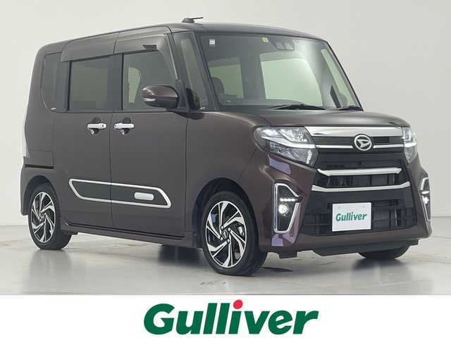 ダイハツ タント カスタム RS スタイルセレクション 奈良県 2022(令4)年 3万km プラムブラウンクリスタルマイカ 禁煙車/ターボ/純正９インチメモリナビ・フルセグTV/CD・DVD・Bluetooth/パノラマビューカメラ/両側パワースライドドア/LEDヘッドライト/レーダークルーズコントロール/ドライブレコーダー/ハーフレザーシート/前席シートヒーター/ETC/コーナーセンサー/GPSレーダー/電動パーキングブレーキ/シートバックテーブル/リアサンシェード